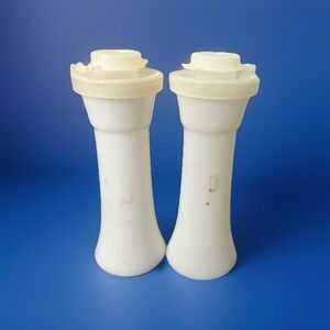 Vintage Tupperware Mini White Salt and Pepper Shakers #831 - 4 1/2 inches tall